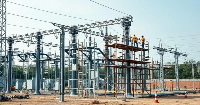 Construção de subestação de energia